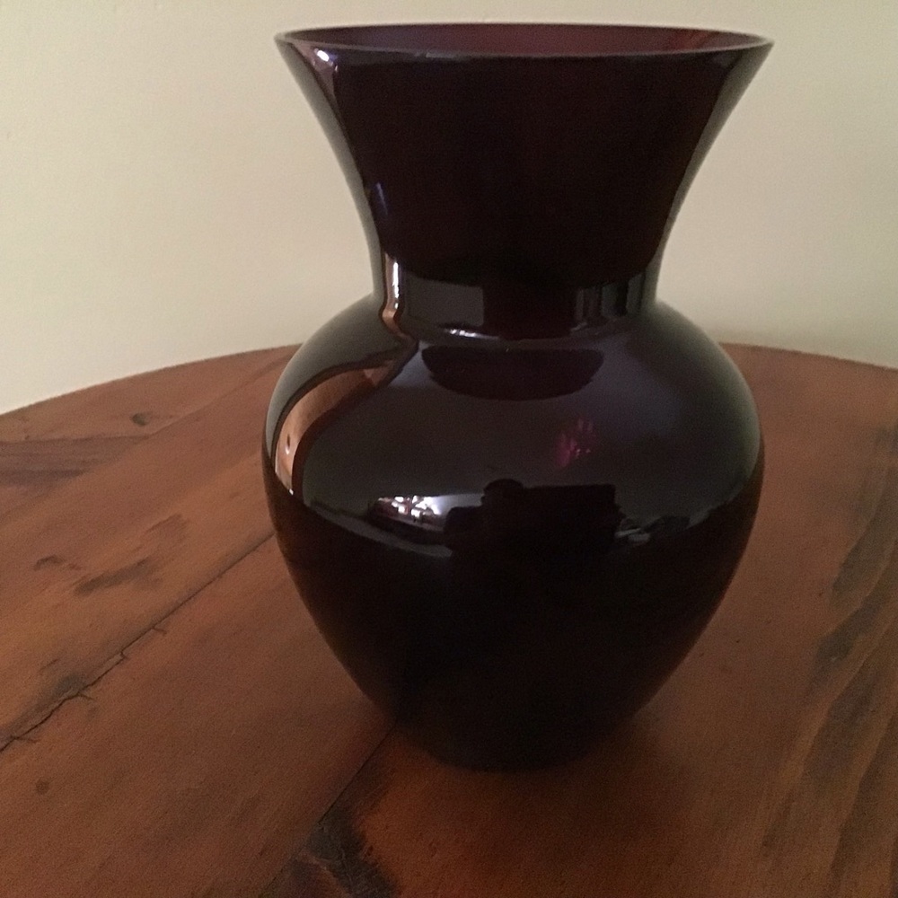 Elegant Burgundy Glass Vase